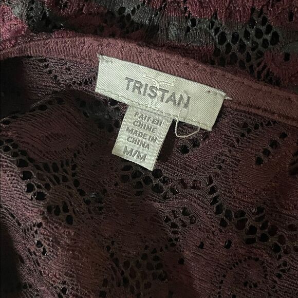 Tristan Burgundy Floral Lace Top - Picture 5 of 5